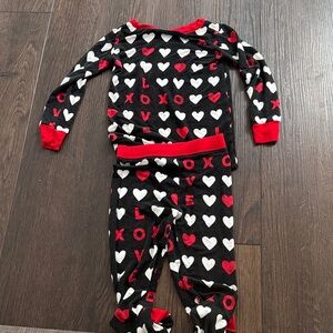 Little sleepies two piece heart print pajamas